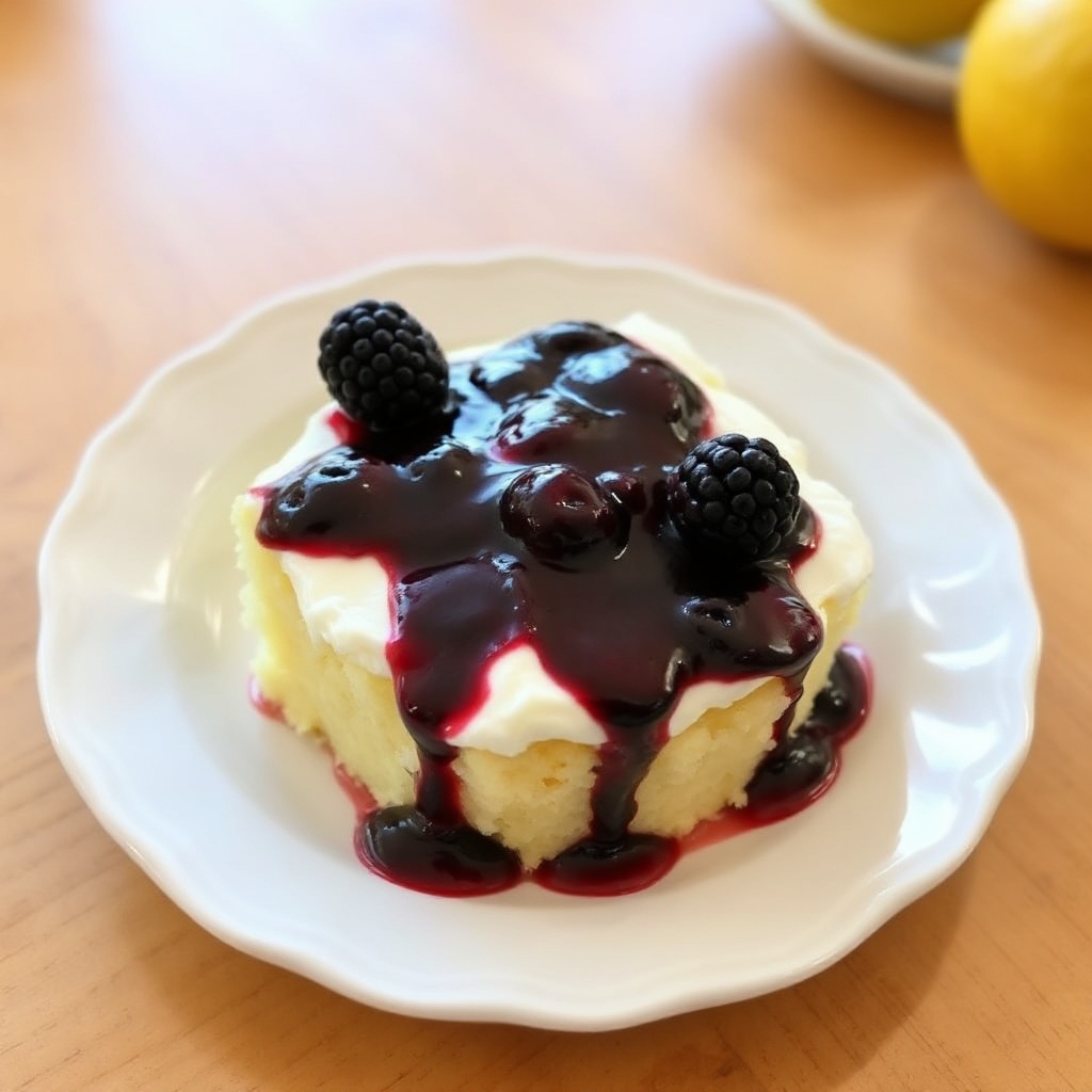 Zesty Lemon and Blackberry Delight Cake