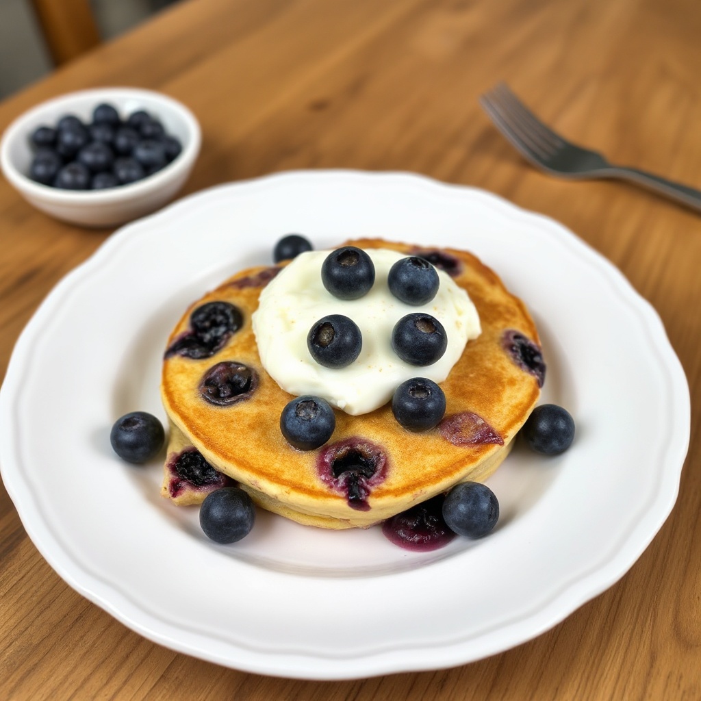 Pancake Bake con Mirtilli e Formaggio Crema