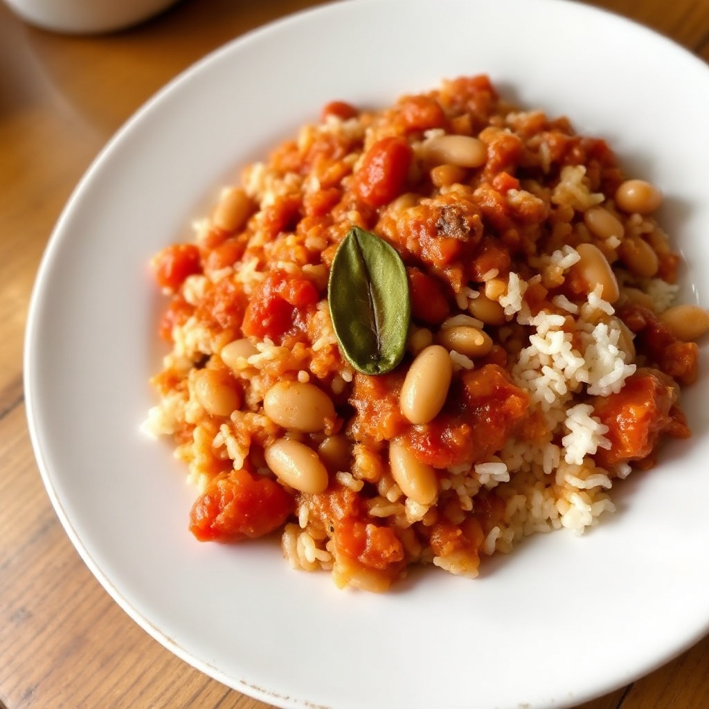 Riso al Pomodoro in Stile Portoghese con Fagioli