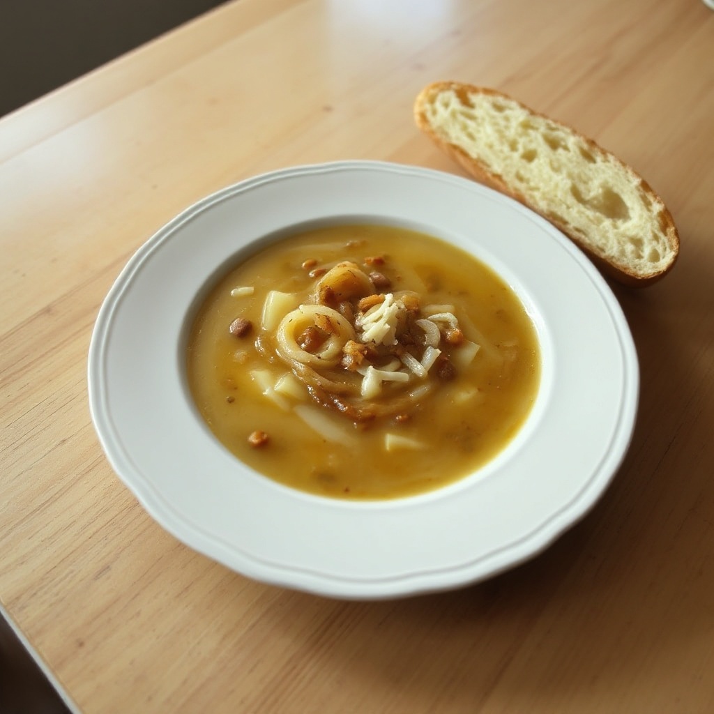 Klassische Französische Zwiebelsuppe mit einem Twist