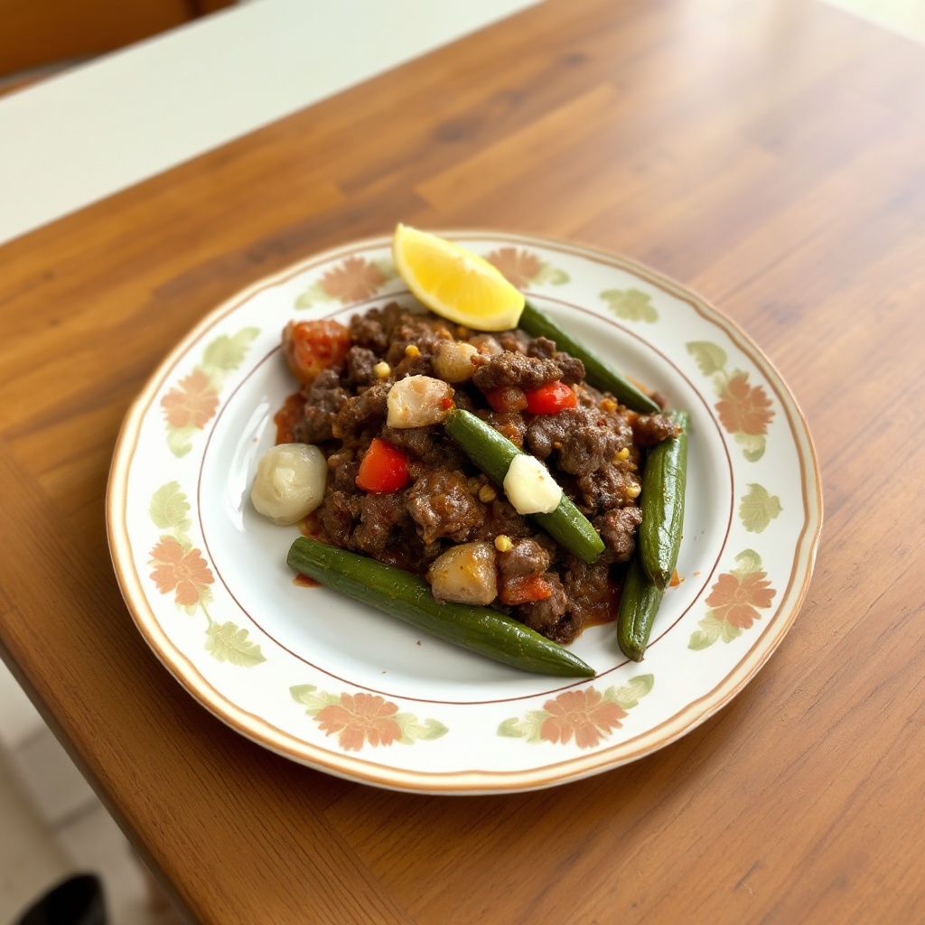 Savory Egyptian Beef and Okra Bake