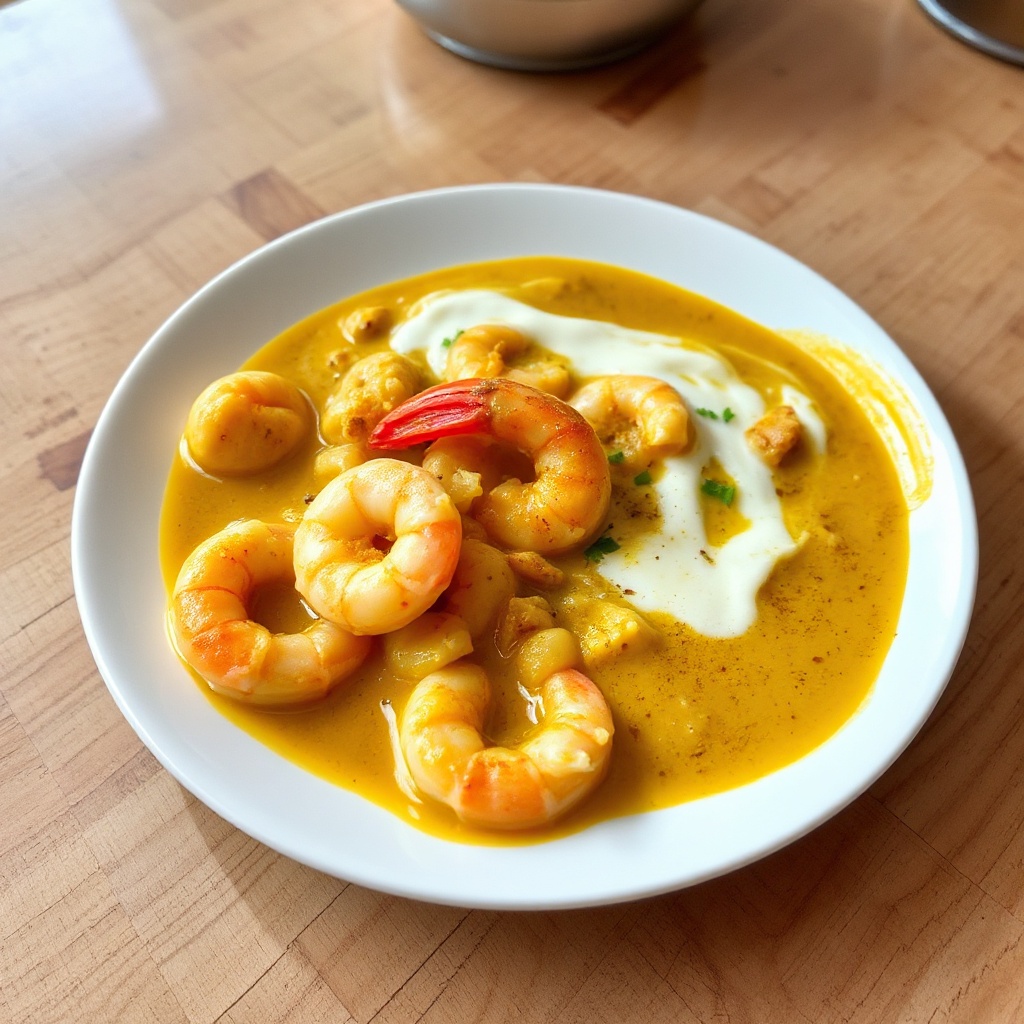 Cremiges Garnelen-Curry-Delight