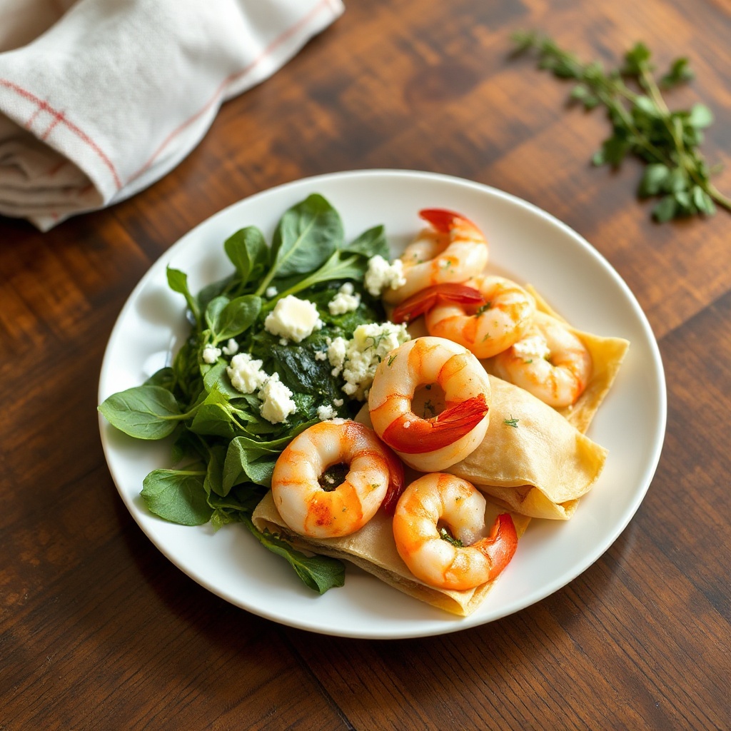 Involtini di Gamberi e Spinaci in Pasta Fillo