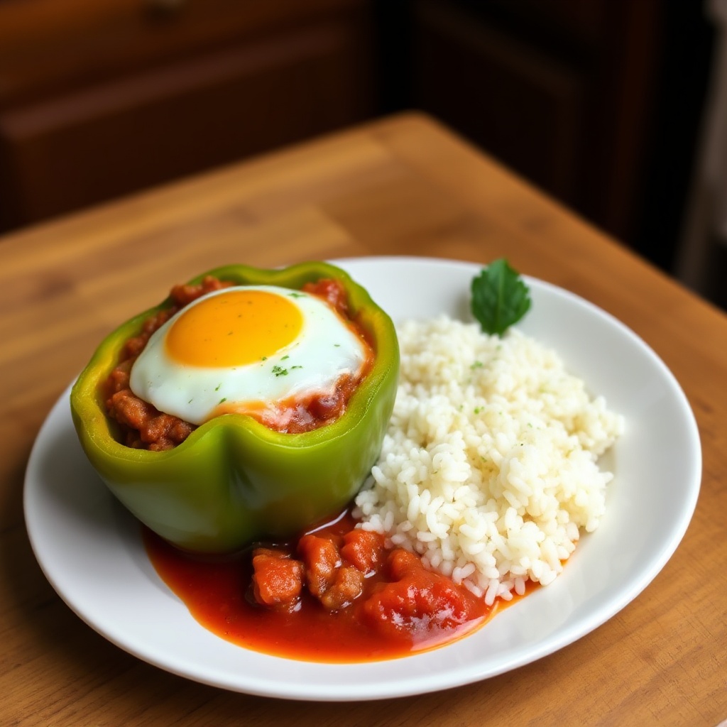 Herzhafte gefüllte Paprika mit Kräuter-Tomatensauce