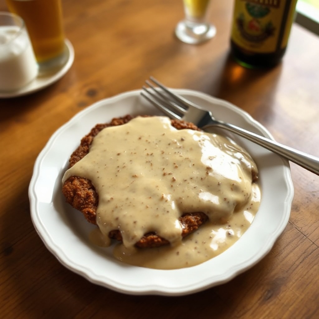 Bistecca Croccante in Stile Meridionale con Salsa Cremosa al Pepe