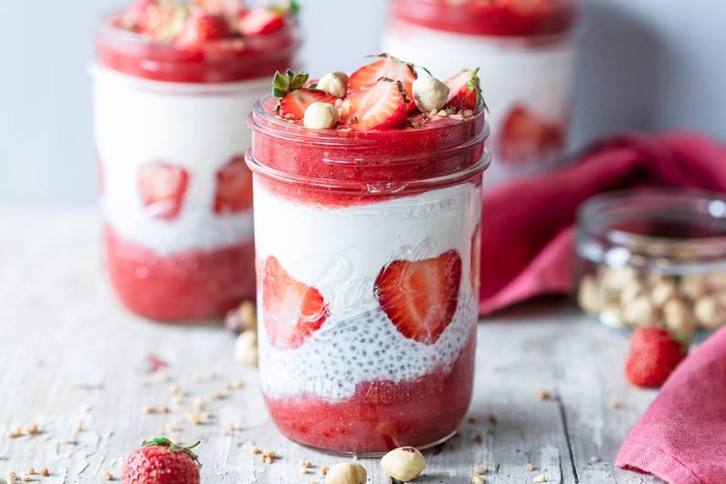 Erdbeer-Chiapudding