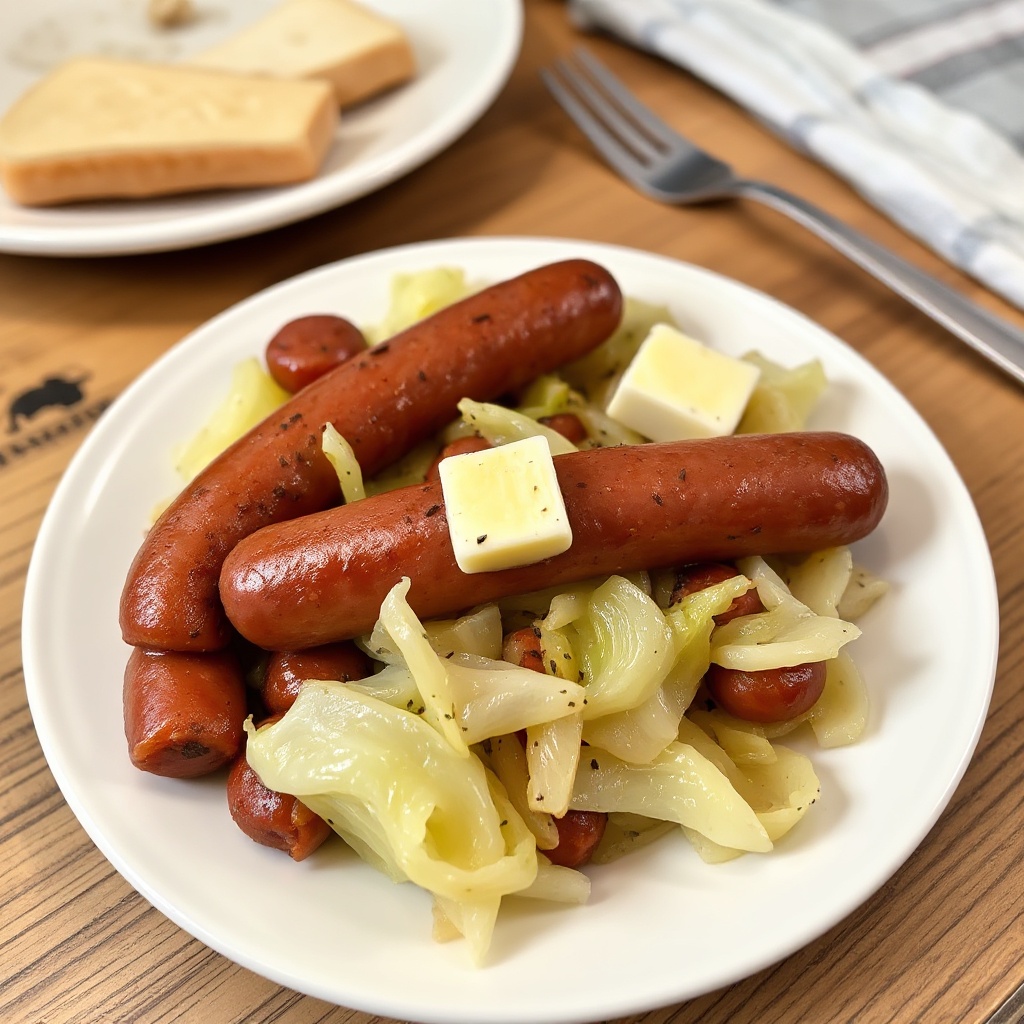 Herzhafter Kielbasa- und Kohl-Pfanne
