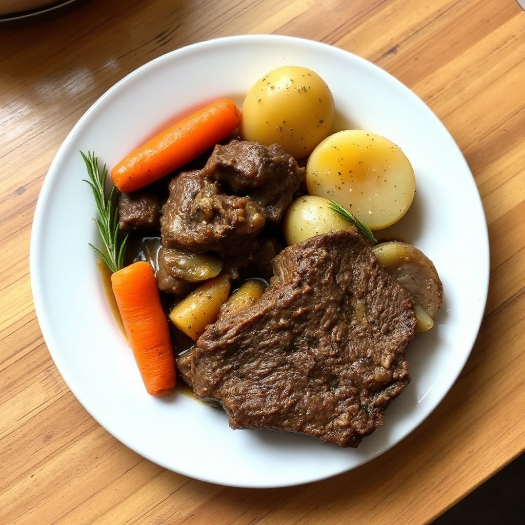 Manzo e Verdure Infusi di Erbe in Pentola Lenta
