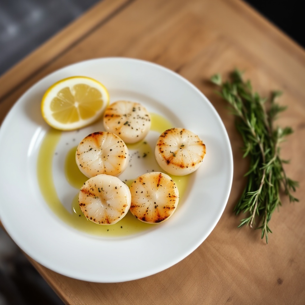 Zitrus-Kräuter Gegrillte Jakobsmuscheln