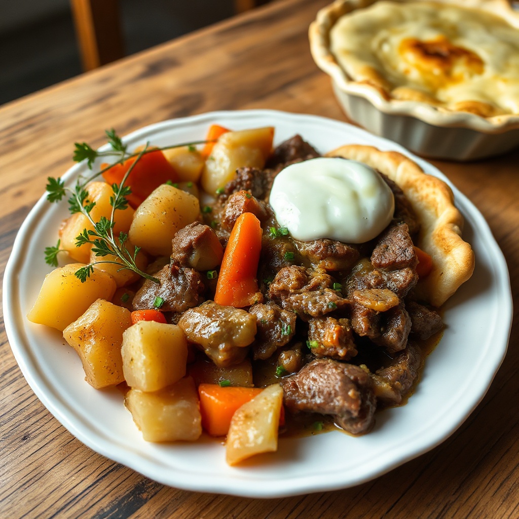 Hearty Irish Beef and Vegetable Pie
