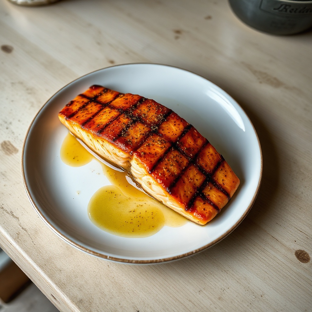 Gegrillter Zedernholz-Lachs mit Honigglasur