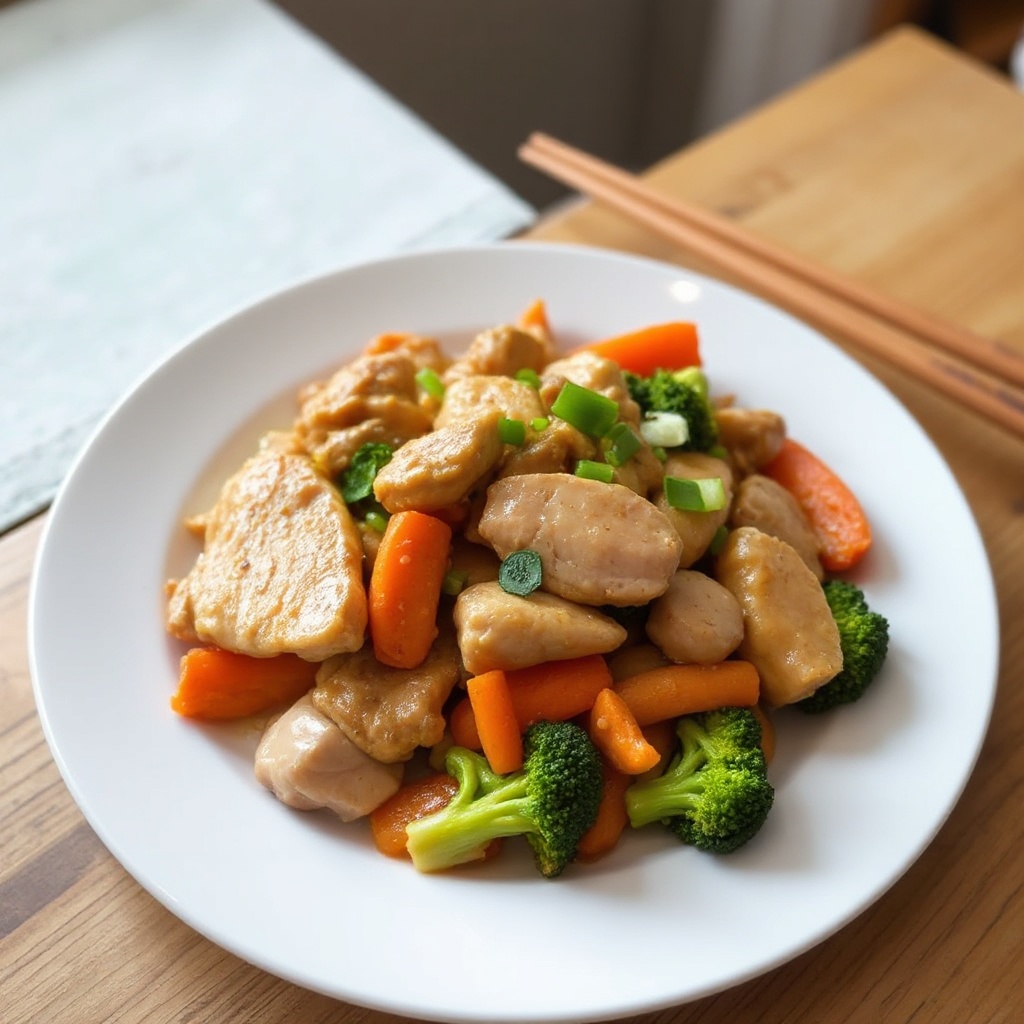 Zesty Ginger Lemon Chicken and Pork Stir-Fry