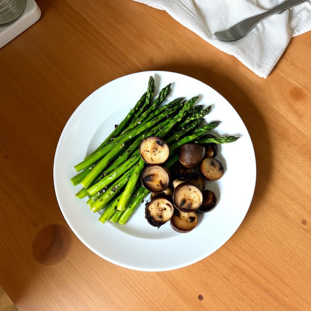 Balsamic Roasted Asparagus and Cremini Mushrooms