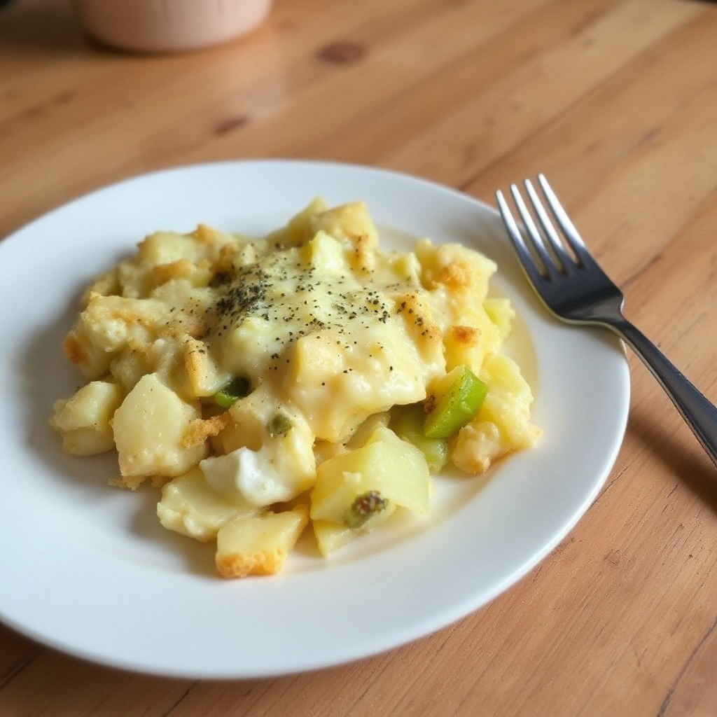 Cremiges Lauch- und Kartoffelgratin