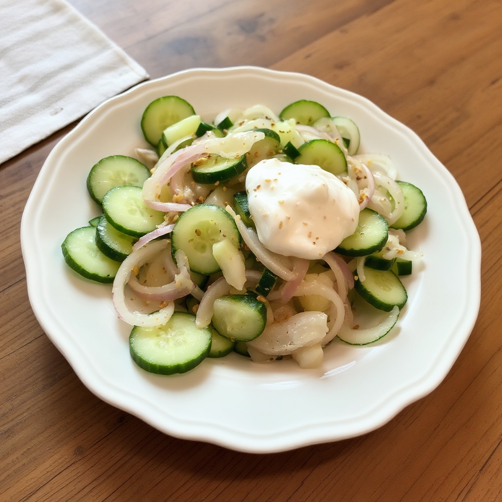 Insalata di Cetrioli Cremosa con un Tocco Piccante