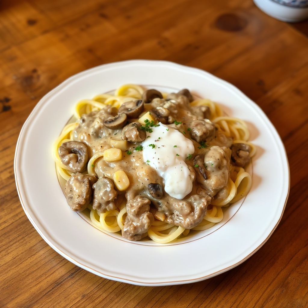 Cremiger Rindfleisch Stroganoff Genuss