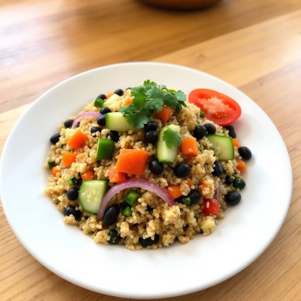 Würziger Quinoa- und Schwarze-Bohnen-Salat