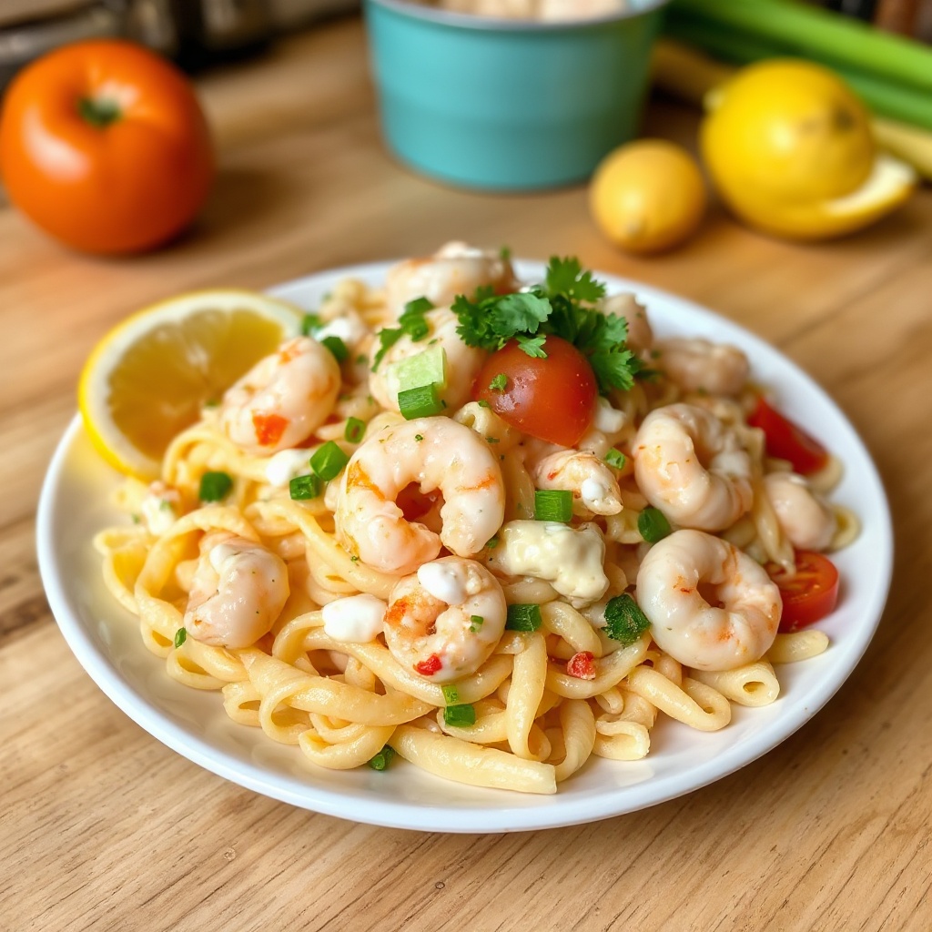 Insalata di Pasta con Gamberetti Cremosa