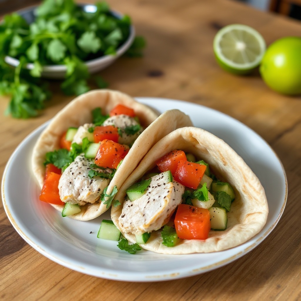 Pita Pockets con Insalata di Pollo e Lime Aromatizzato