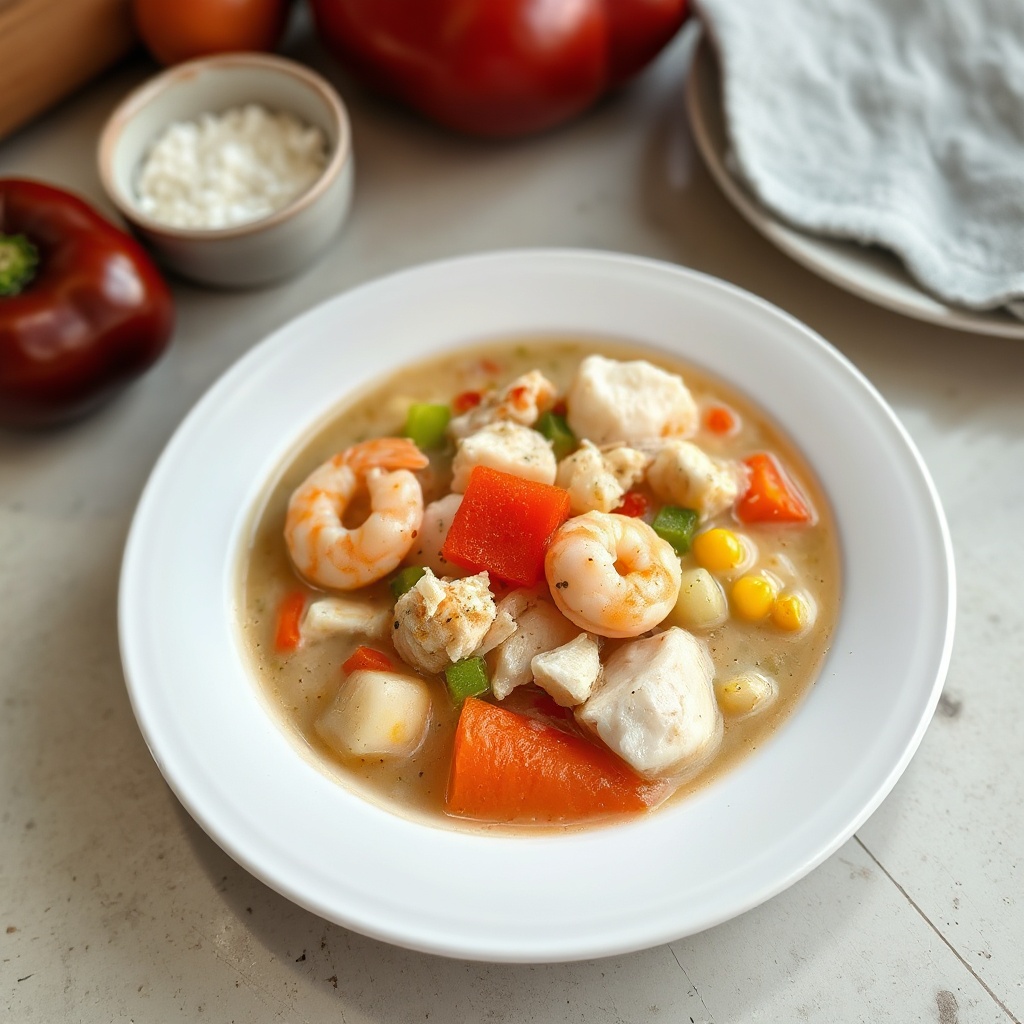 Herzhafter Meeresfrüchte Chowder