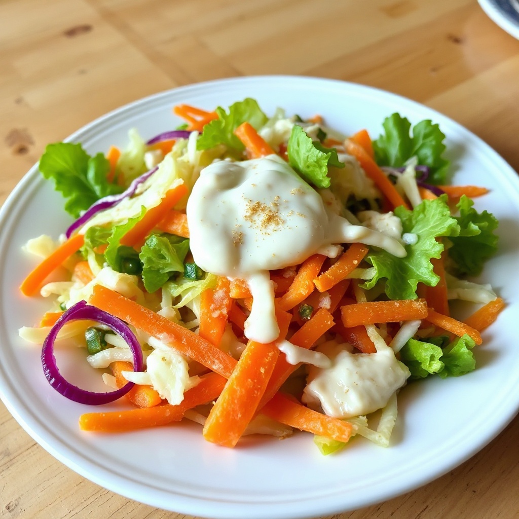 Cremiger Knoblauch-Gemüsesalat