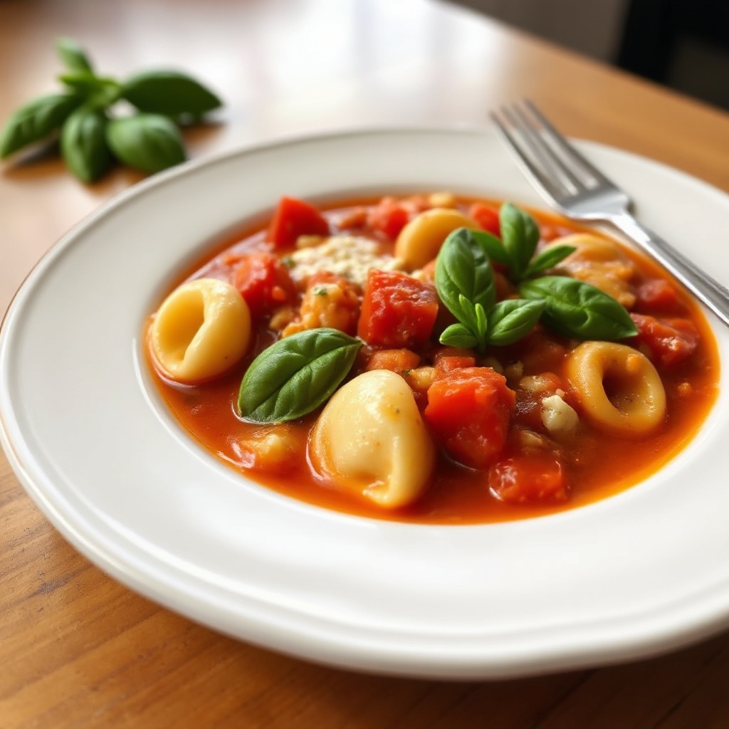 Savory Tomato Basil Tortellini Soup