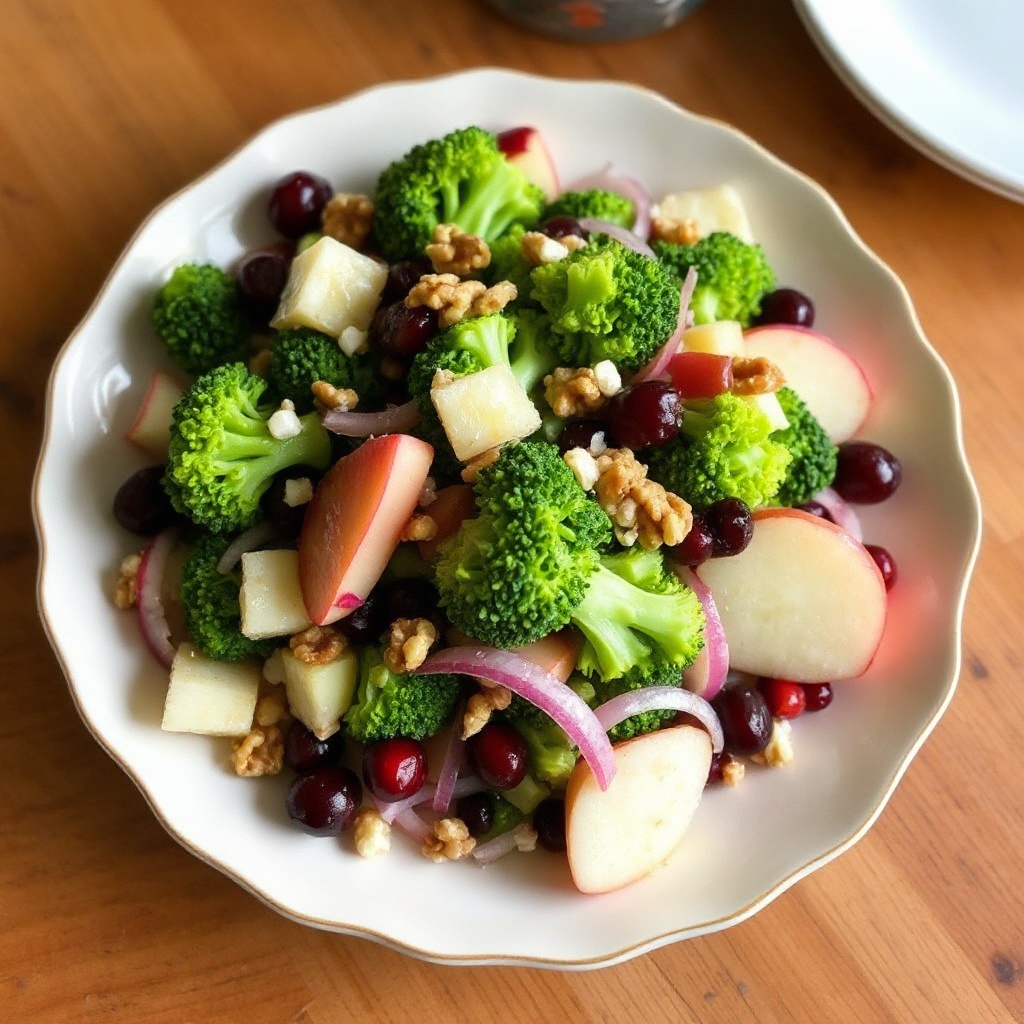 Insalata di Broccoli con Mirtilli e Mele