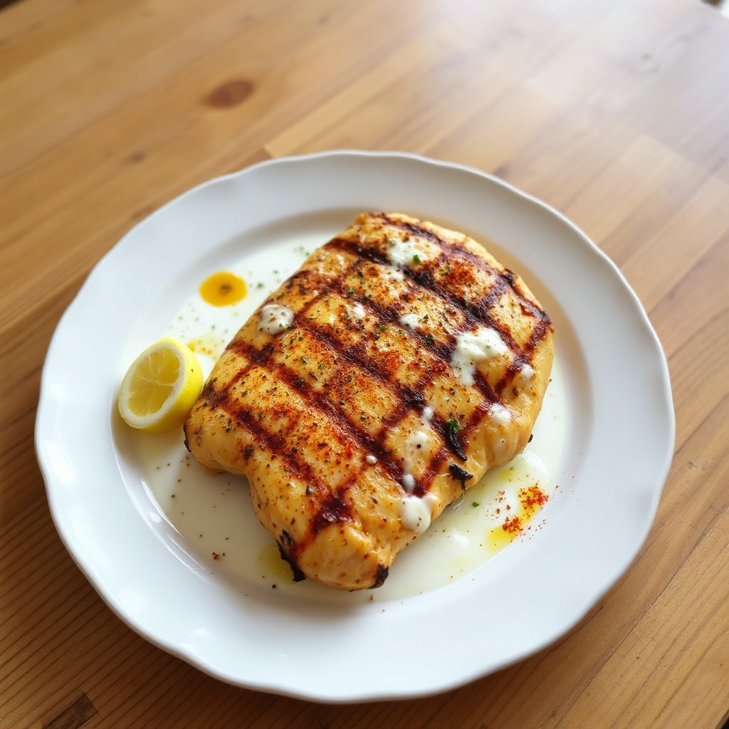 Gewürz-Joghurt-marinierte gegrillte Hähnchenbrust