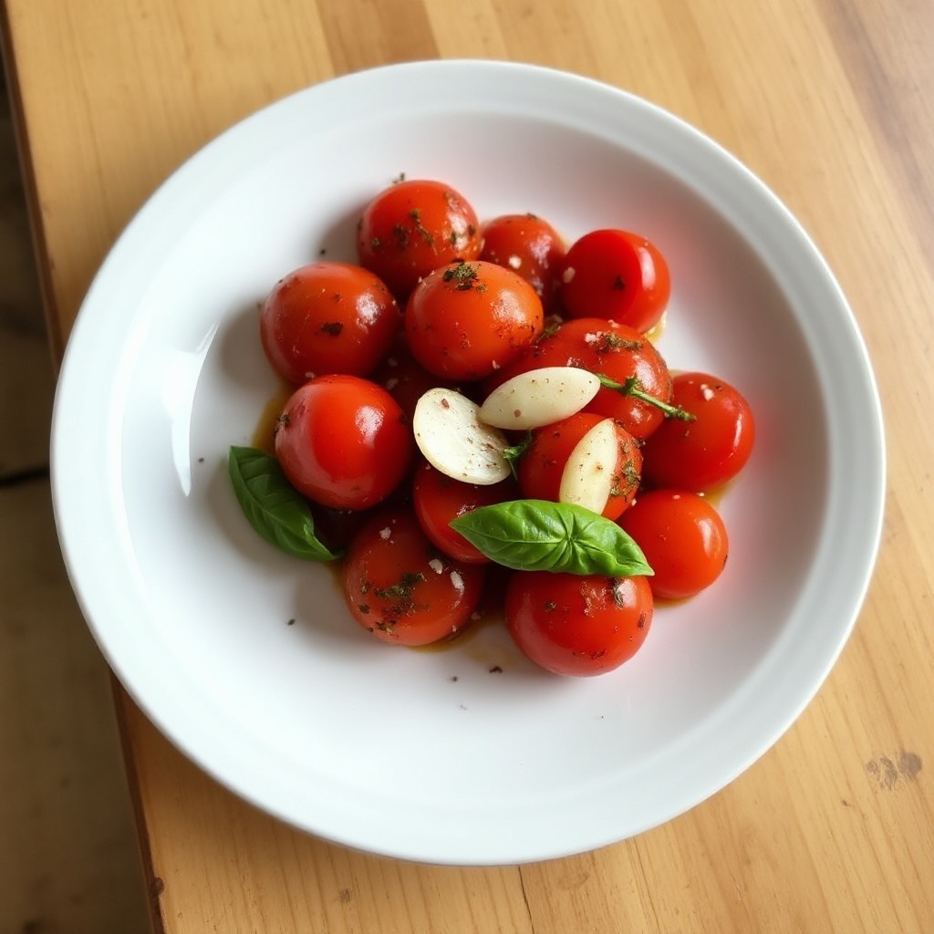 Sautierte Kirschtomaten mit Knoblauch und Kräutern