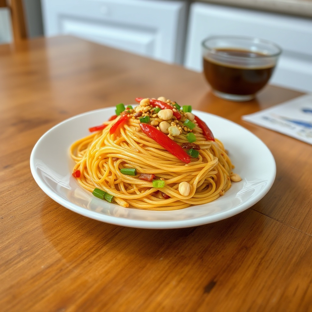 Delizia di Noodles Asiatici Dolce e Piccante