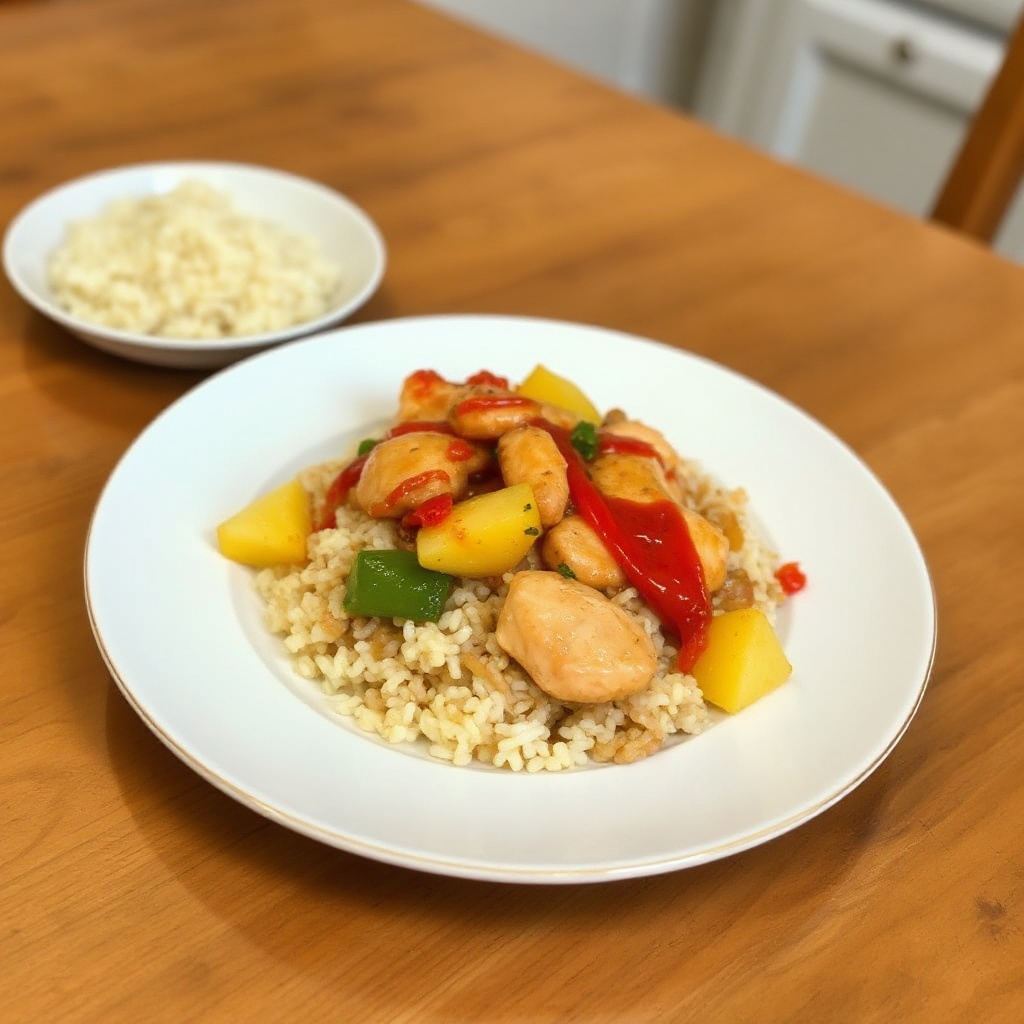 Sweet and Tangy Chicken with Pineapple Rice