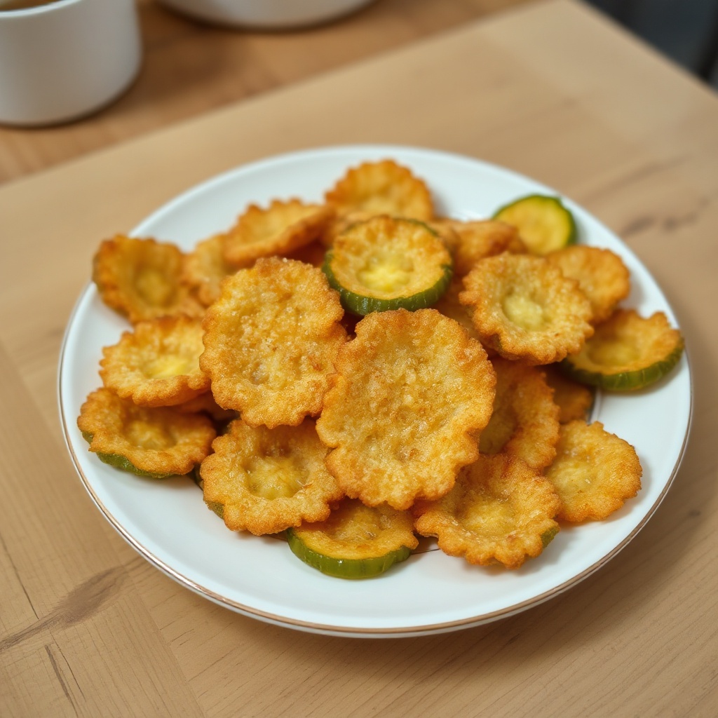 Knusprige frittierte Gurkenscheiben