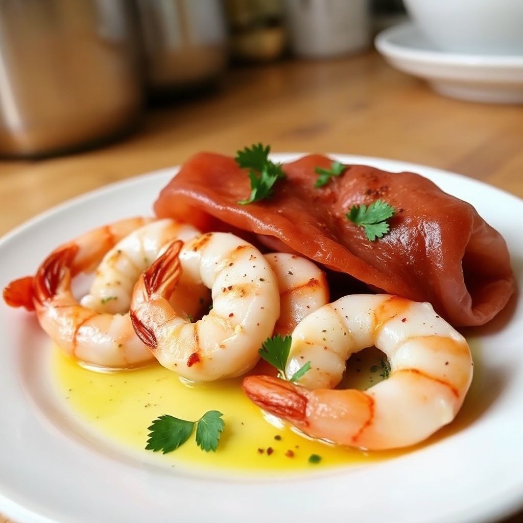 Knoblauch-Kräuter-Garnelen in Prosciutto