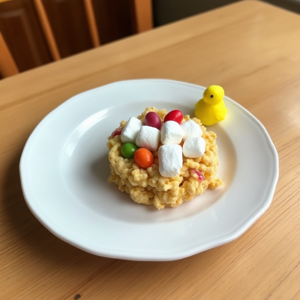 Oster-Krispy-Nester mit Marshmallow-Küken
