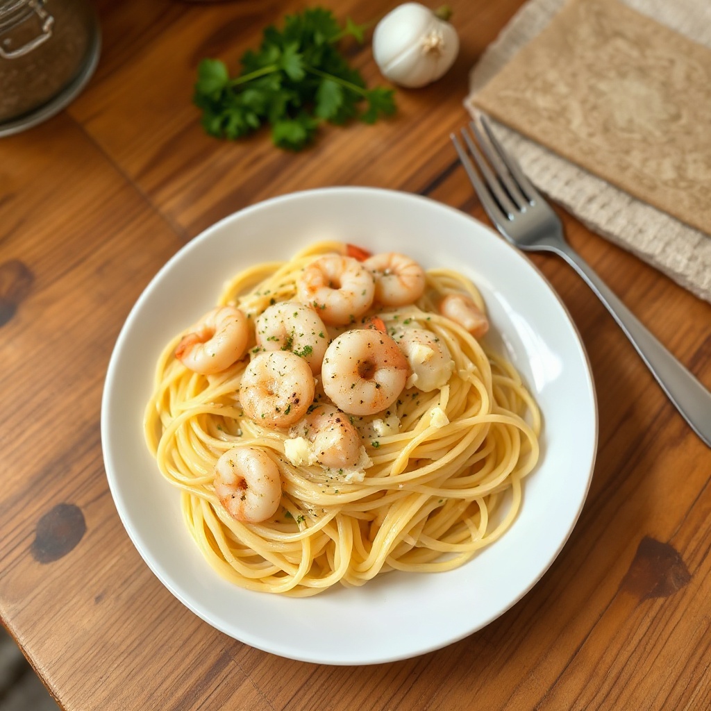 Creamy Garlic Shrimp Pasta