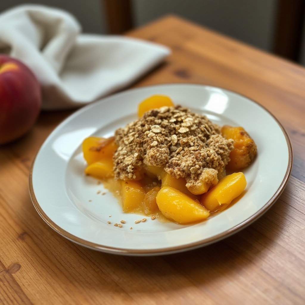 Peach Cobbler with Crunchy Oat Topping