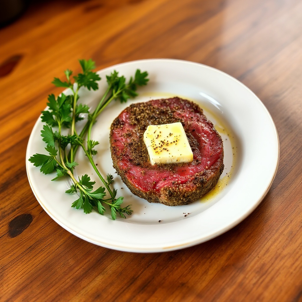 Filet Mignon con Crosta di Erbe e Burro all'Aglio