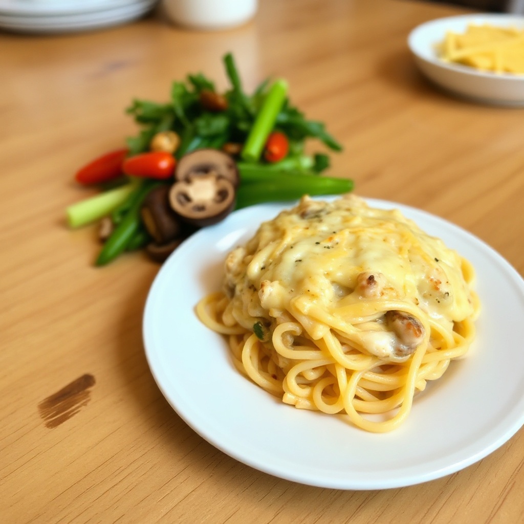 Cremige Hähnchen-Pasta-Auflauf