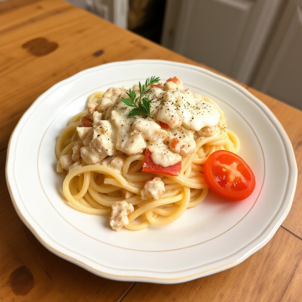 Cremige Krabben-Pasta-Delikatesse