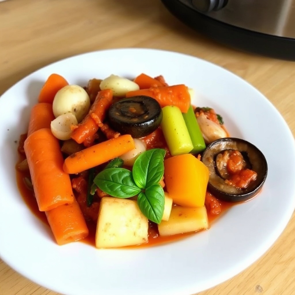 Herzhafte Gemüse-Tomatensauce (Slow Cooker)