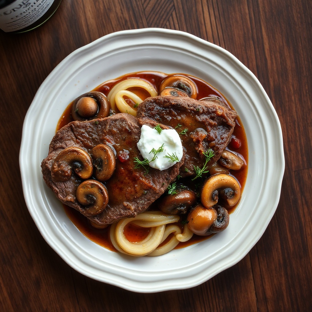 Herbed Beef Roast with Mushroom Sauce