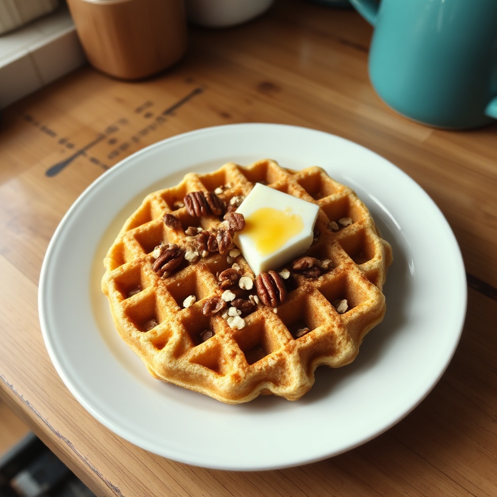 Waffle Croccanti con Noci e Miele