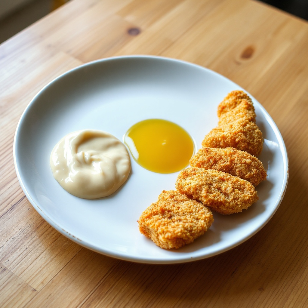 Strisce di Pollo Dorate con Salsa di Miele Piccante