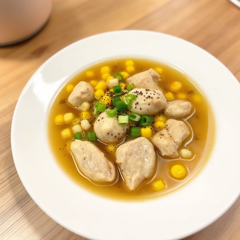 Asiatische Hühner- und Maissuppe