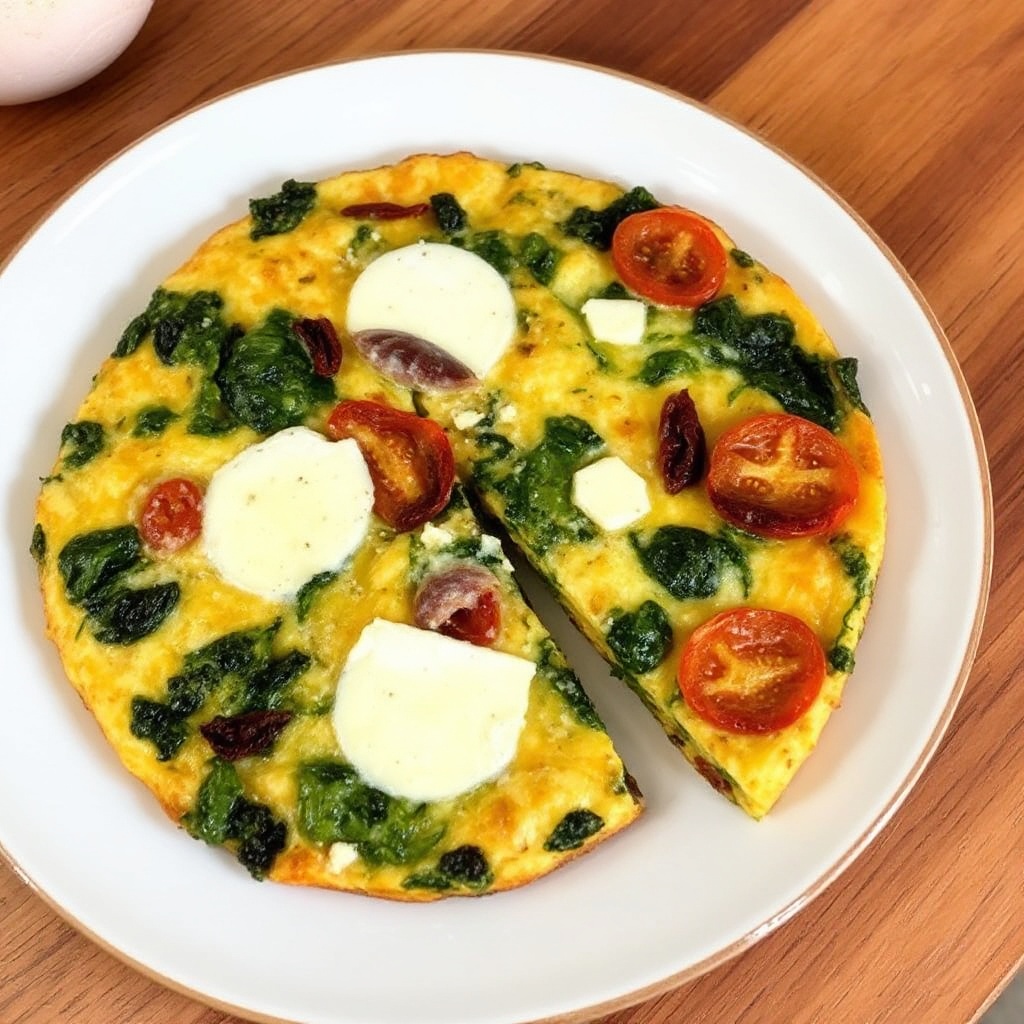 Herzhafte Spinat-Tomaten-Frittata