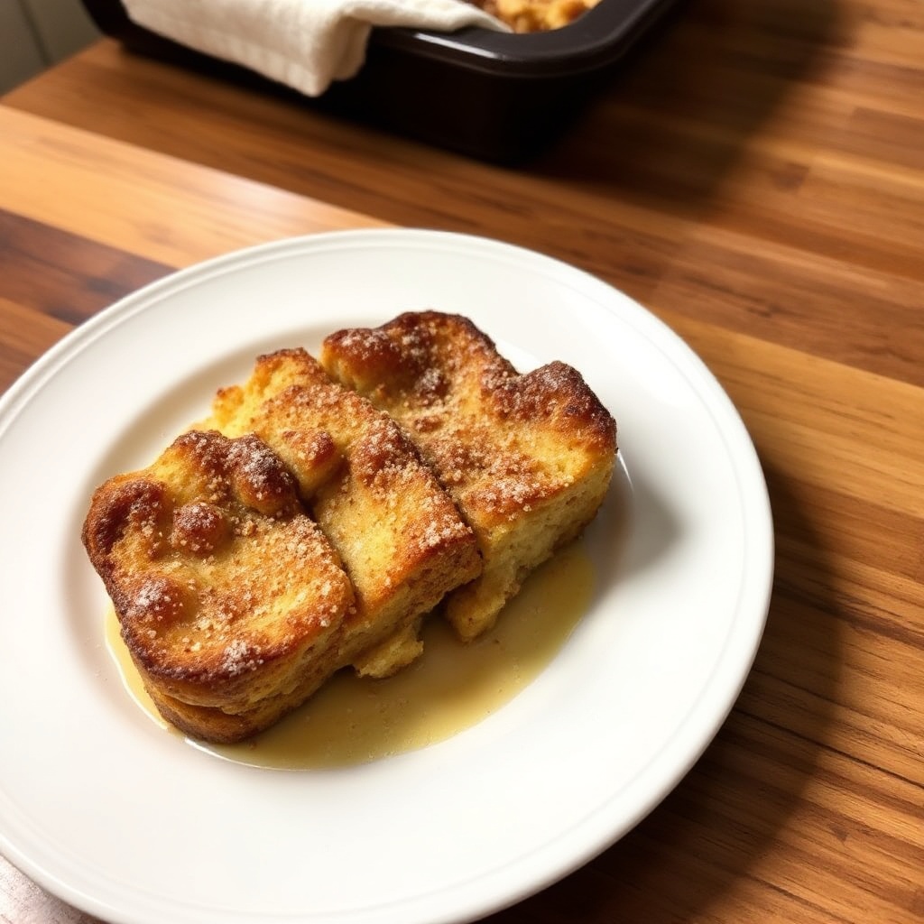 Festlicher Gewürz-Eggnog-Toast-Auflauf