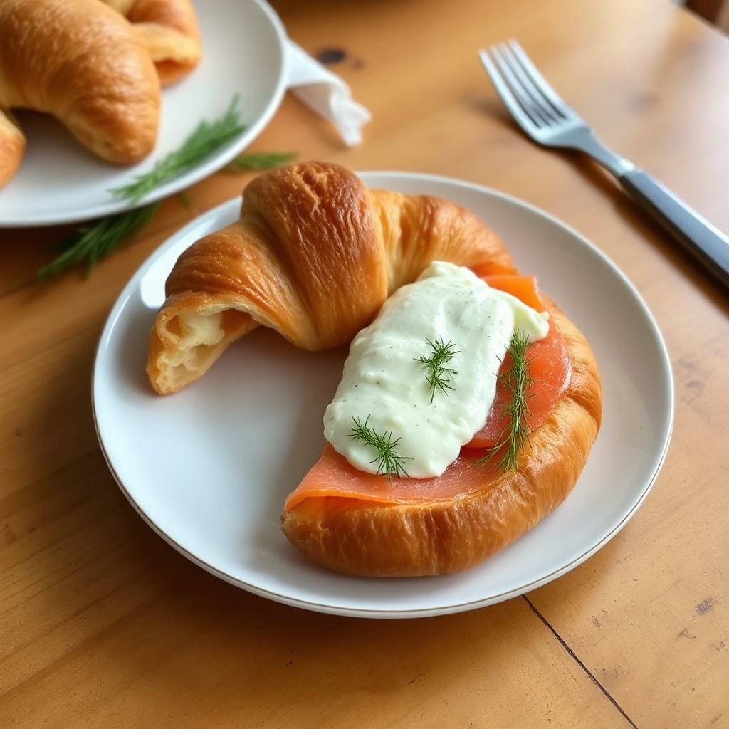 Delizioso Croissant Salato con Salmone Crema