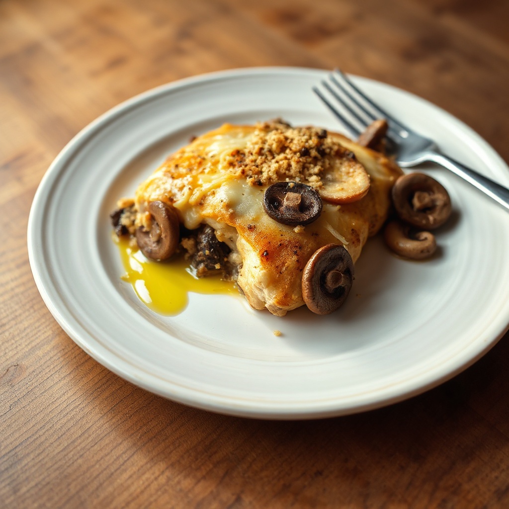 Pollo al Forno con Funghi e Formaggio