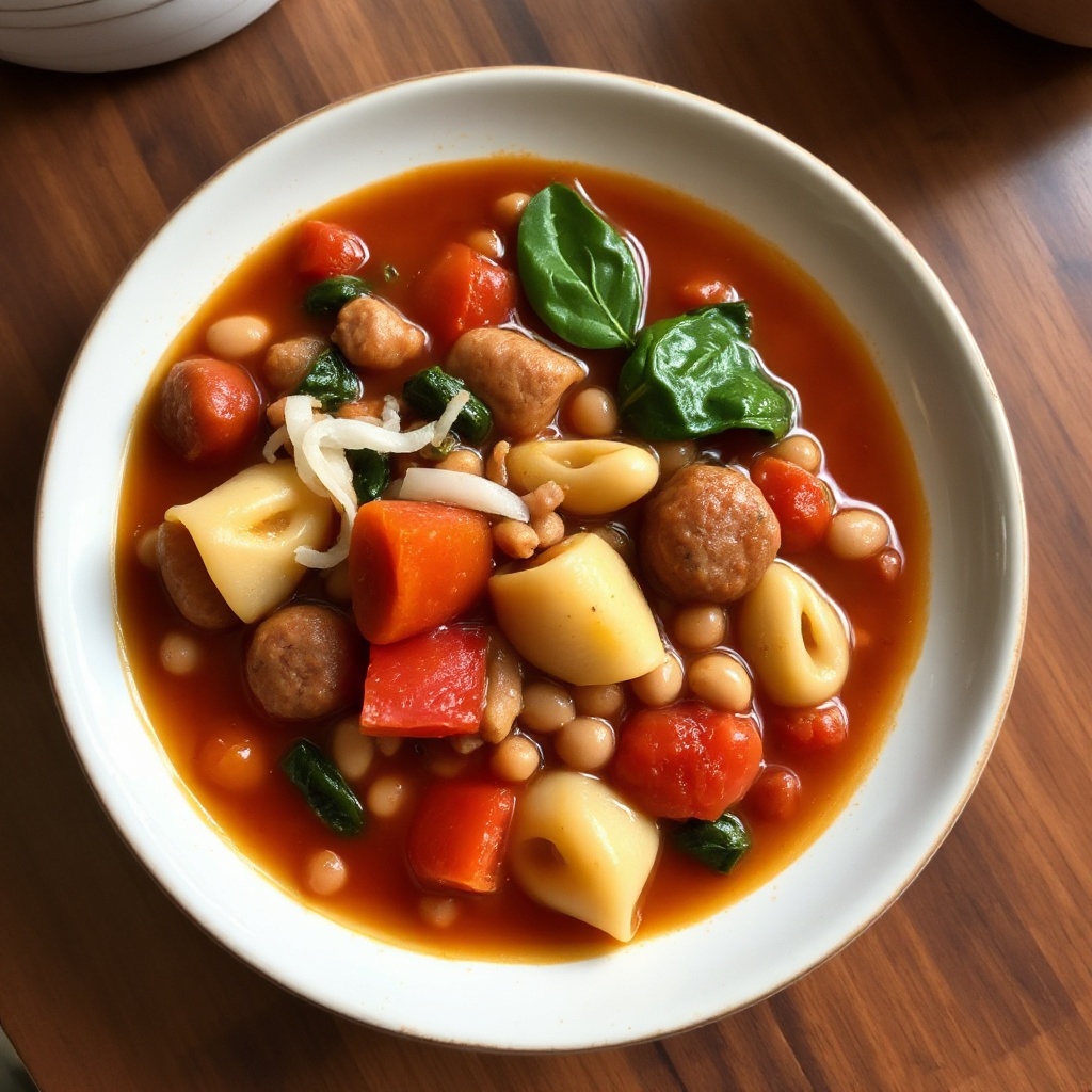 Zuppa Rustica con Salsiccia Italiana e Fagioli