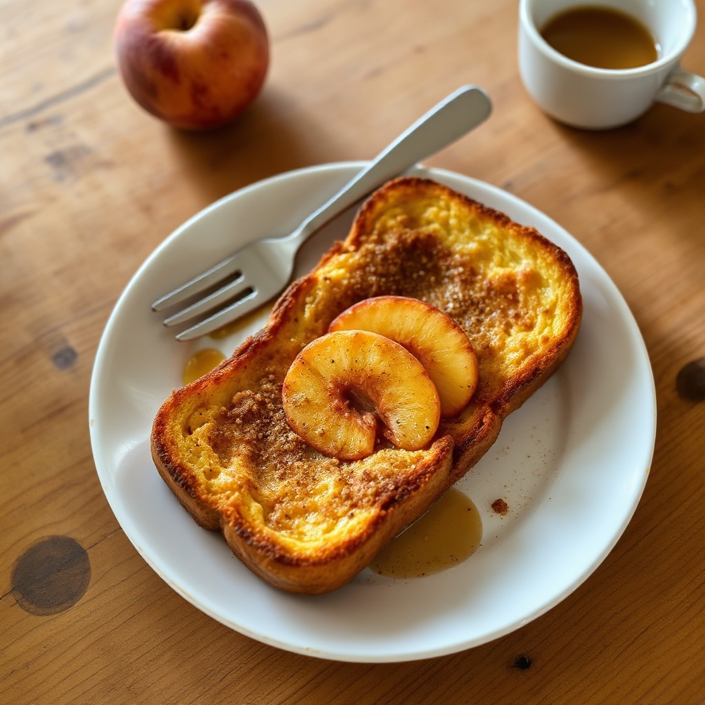 Pfirsich Ofen-gebackener French Toast